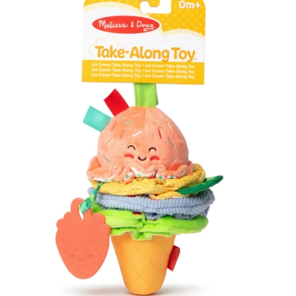 Melissa & Doug Other - Melissa & Doug Ice Cream Cone Plush Toy - Orange and Green